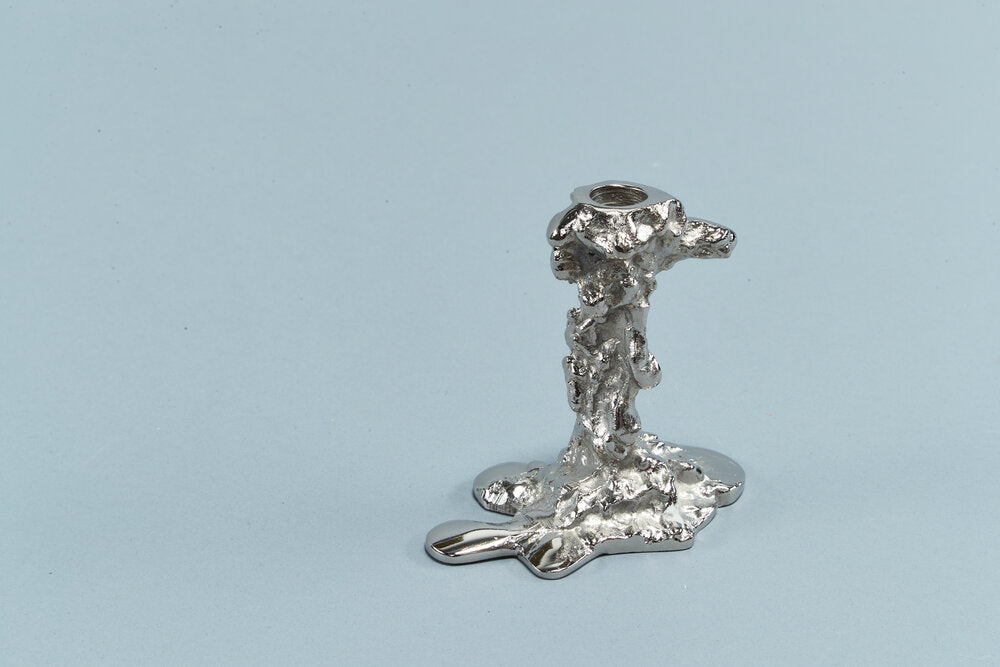 Pols Potten Drip lysestage, S - sølvfarvet - Bahne